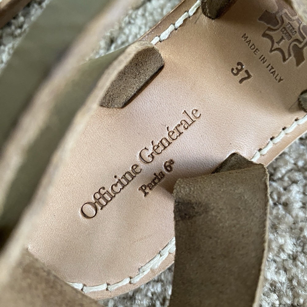 officine generale Positano Leather Sandal Size 37 Womens 7.5 Italian Strappy - Picture 3 of 4